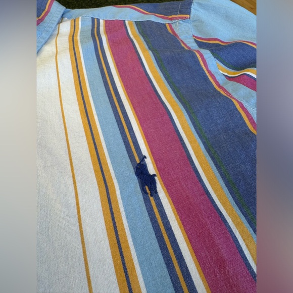 RALPH LAUREN | Classic Fit Striped Poplin Shirt - Picture 2 of 7